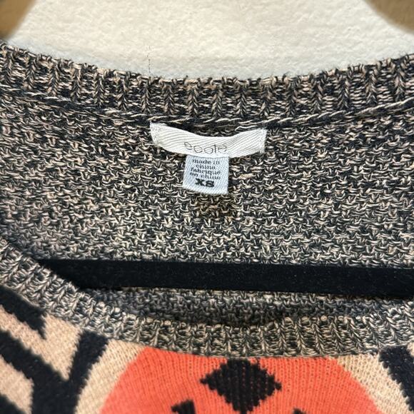 Urban Outfitters Ecote Intarsia Tan Pink Aztec Tribal Pullover Sweater Size XS - Picture 5 of 6